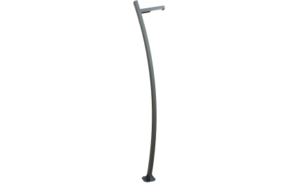 Curved LED pole 10 ft. Amsterdam OD 4x3 (Galvanized steel) One side 60W 8100Lm